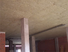 Paneles de lana de roca en techo